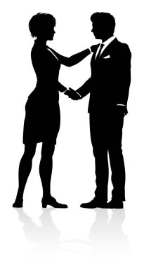 İş adamları el sıkışıyor.