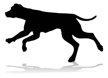 A detailed animal silhouette of a pet dog