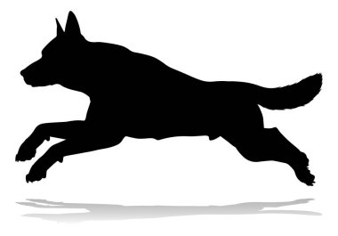 A detailed animal silhouette of a pet dog