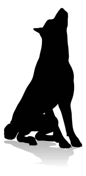 Detailed Animal Silhouette Pet Dog — Vettoriale Stock