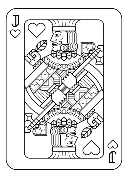 Une Carte Jouer Jack Hearts Noir Blanc Nouveau Design Moderne — Image vectorielle