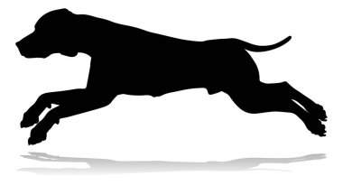 A detailed animal silhouette of a pet dog