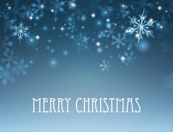 A Merry Christmas winter snowflake background