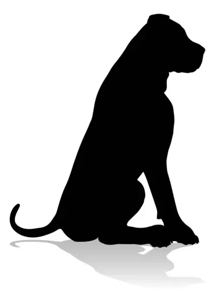 Detailed Animal Silhouette Pet Dog — Stockový vektor