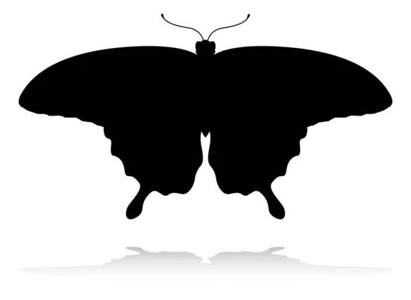 Una Silueta Animal Una Mariposa — Archivo Imágenes Vectoriales