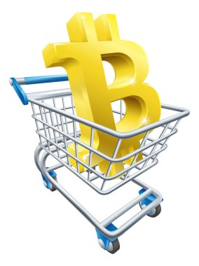 Bitcoin süpermarket alışveriş arabası konsepti satın almak
