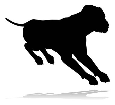 A detailed animal silhouette of a pet dog