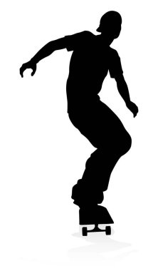 Çok kaliteli ve çok detaylı kaykaycı silueti.