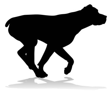 A detailed animal silhouette of a pet dog