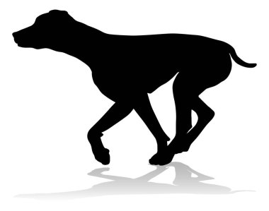 A detailed animal silhouette of a pet dog