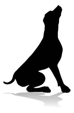 A detailed animal silhouette of a pet dog