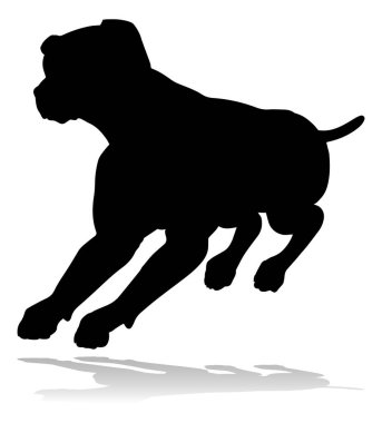 A detailed animal silhouette of a pet dog