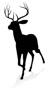 Bir geyiğin yüksek kaliteli hayvan silueti