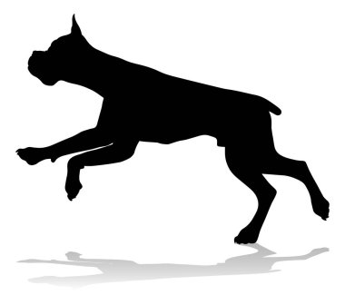 A detailed animal silhouette of a pet dog