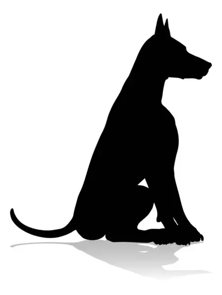Detailed Animal Silhouette Pet Dog — Vetor de Stock