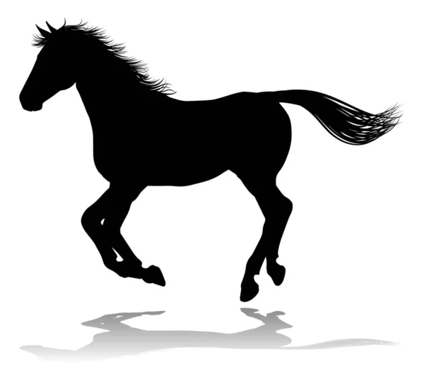 Een Paard Dier Gedetailleerde Silhouet Graphic — Stockvector