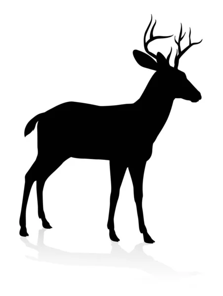Silhouette Animale Haute Qualité Cerf — Image vectorielle