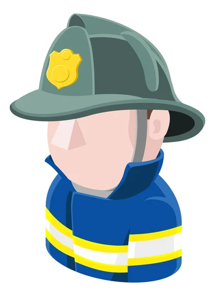 Fireman Avatar Cartoon Person Icon Emoji — Stock Vector