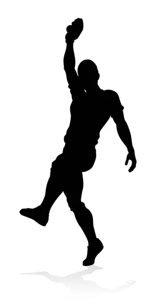 Baseball Player Sports Pose Detailed Silhouette — Stock Vector