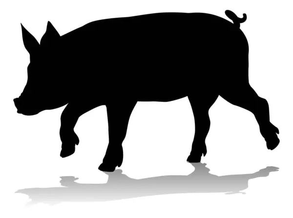 Porco Silhueta Fazenda Animal Gráfico — Vetor de Stock
