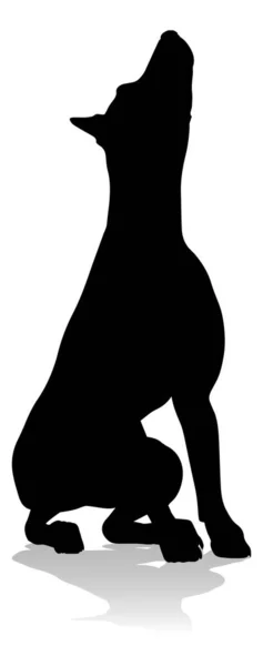 Detailed Animal Silhouette Pet Dog — Stock Vector