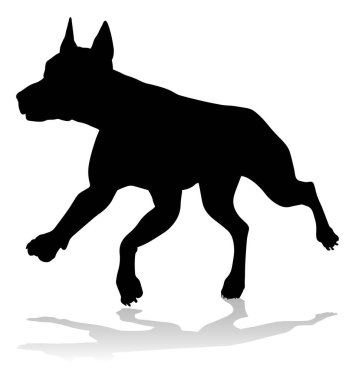 A detailed animal silhouette of a pet dog