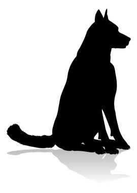 A detailed animal silhouette of a pet dog