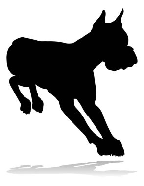 A detailed animal silhouette of a pet dog
