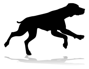 A detailed animal silhouette of a pet dog