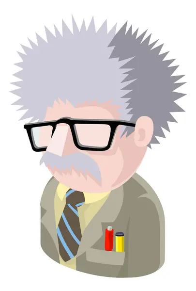 Homem Ciência Geek Avatar Ícone Pessoa Desenho Animado Emoji — Vetor de Stock