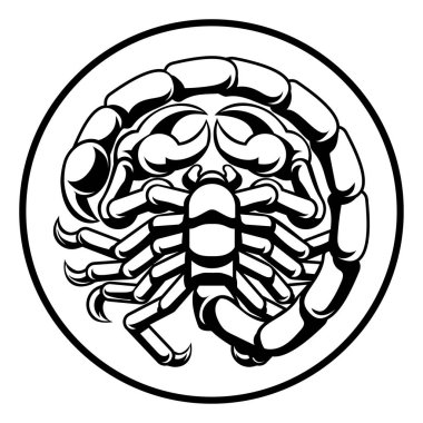 Astrology zodiac signs circular Scorpio scorpion horoscope symbol clipart
