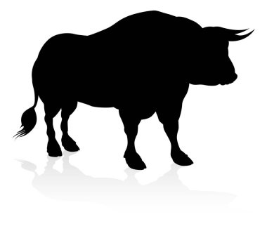 A high quality detailed bull male cow cattle animal silhouette