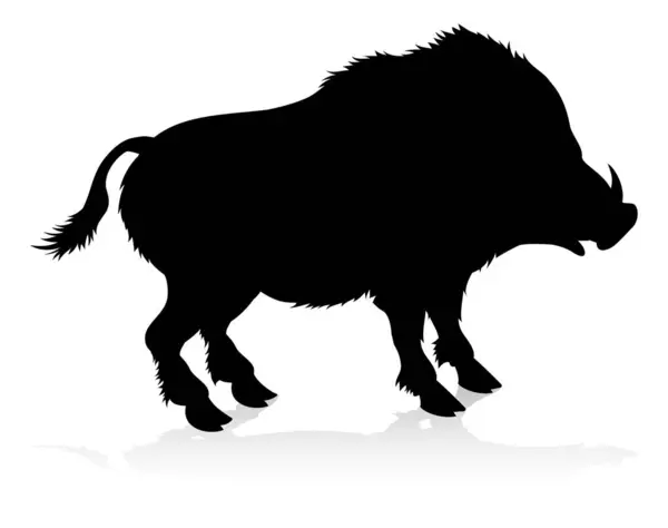Animal Silhouette Boar Warthog — Stock Vector