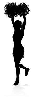 Ayrıntılı siluet ponpon kız elinde