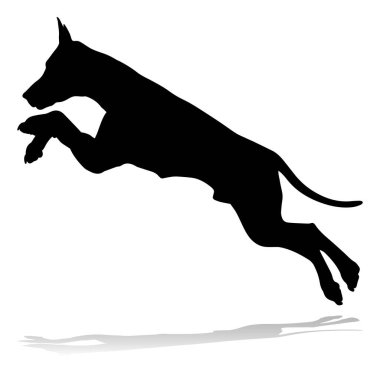 A detailed animal silhouette of a pet dog