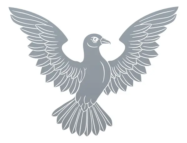 Eine Weiße Taube Als Symbol Des Friedens Des Glaubens Oder — Stockvektor