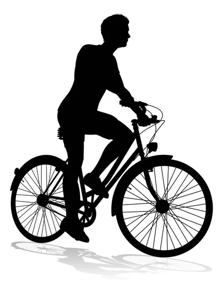 Sykkel Syklist Silhuett – stockvektor
