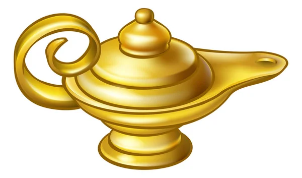 Une Lampe Magique Style Génie Comme Dans Histoire Pantomime Aladdin — Image vectorielle