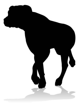 A detailed animal silhouette of a pet dog