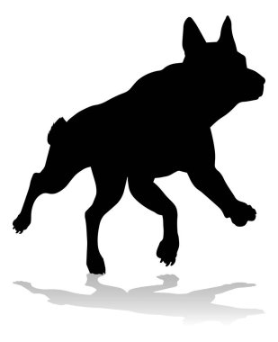 A detailed animal silhouette of a pet dog