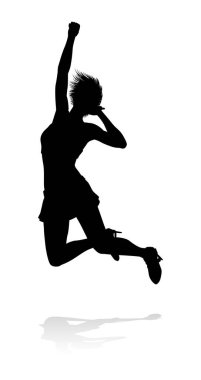 Bir kadın şarkıcı pop, country müzik, rock yıldızı, hatta hipphop rapçisi bile silüette şarkı söylüyor.