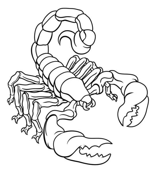 Scorpion Scorpio Zodiac Djur Tecken Design Grafik — Stock vektor