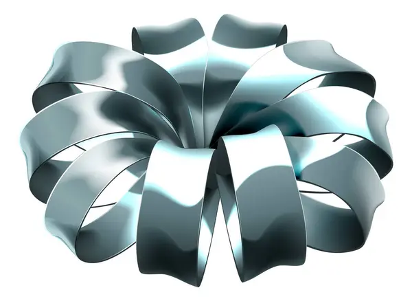 Ein Silbernes Geschenkband Schleife Design Element Grafik — Stockvektor