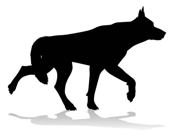 Detailed Animal Silhouette Pet Dog — Stockvector