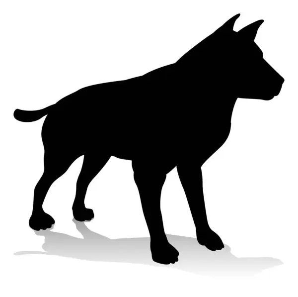 Een Dierlijk Silhouet Van Een Huisdier Hond — Stockvector