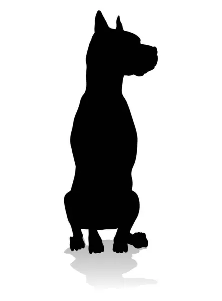 Detailed Animal Silhouette Pet Dog ストックイラスト