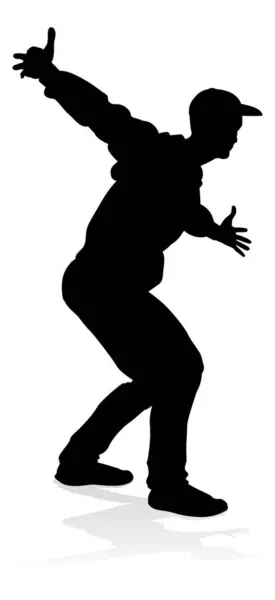 Ballerino Maschile Street Dance Hip Hop Silhouette Illustrazioni Stock Royalty Free