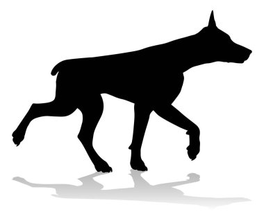 A detailed animal silhouette of a pet dog