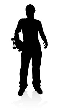 Çok kaliteli ve çok detaylı kaykaycı silueti.