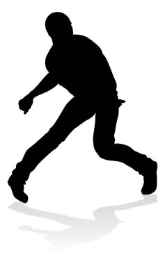 Siluet bir erkek sokak dans hip hop dansçısı